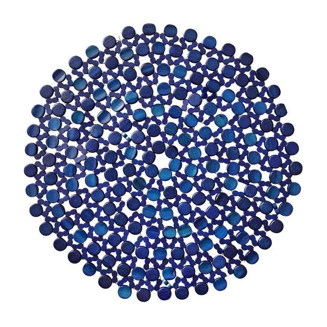 Kim Seybert Round Bamboo Placemats Navy, Set of 4