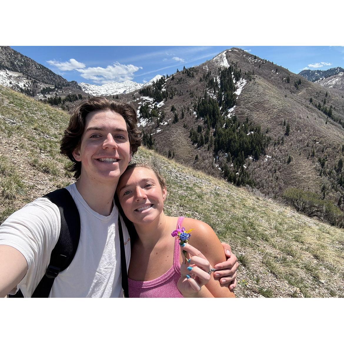 We love hikes and picking flowers