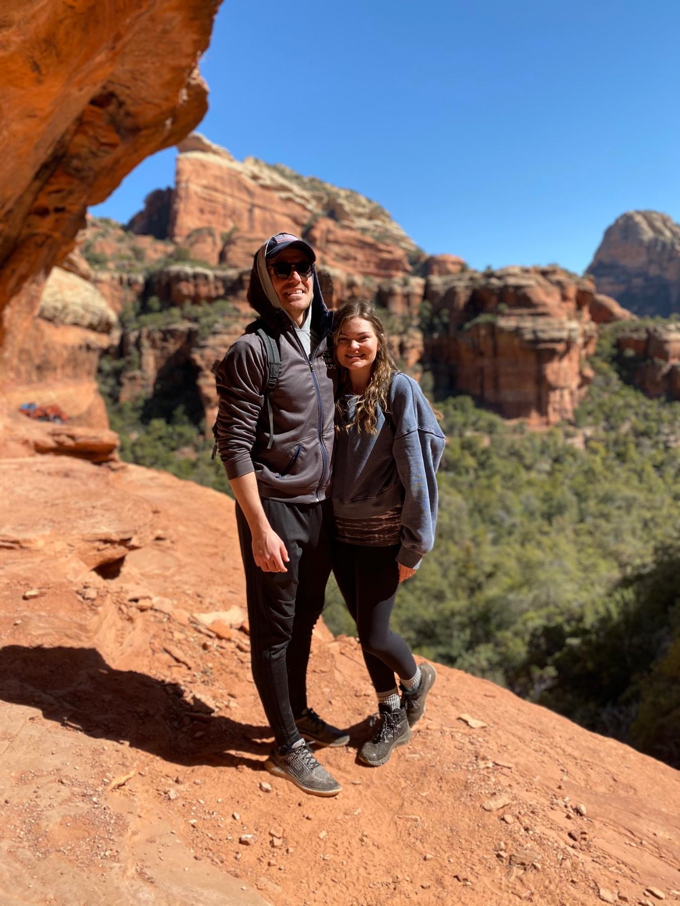 Our first picture as a couple! We were hiking in Sedona when Aaron's cousin, Jonathon, proposed to his now wife Andrea!