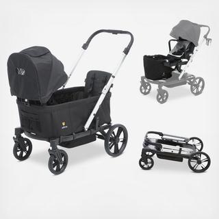 Trio Trolly Stroller Wagon Stroller Seat with Basket & Adapter