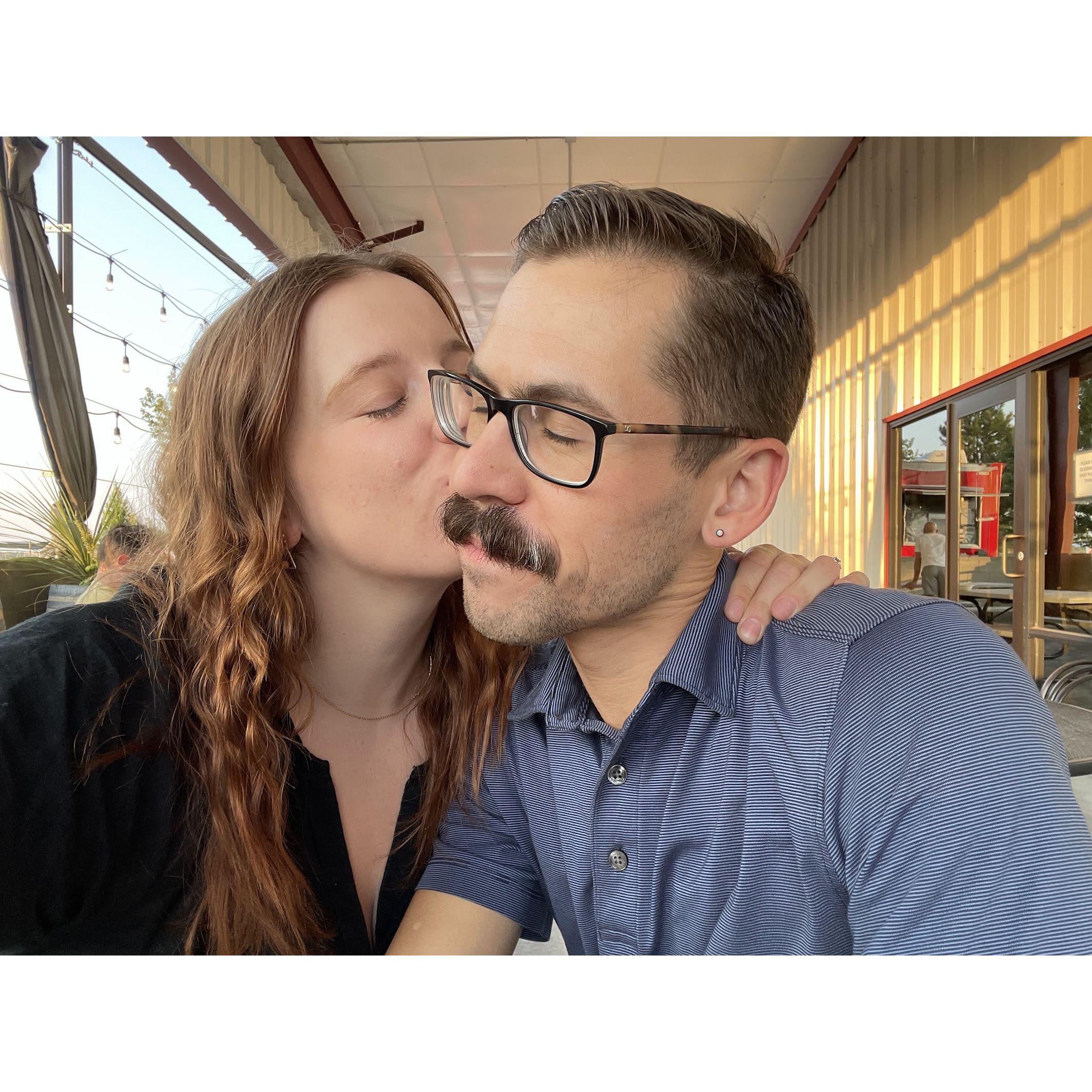Celebrating our wedding count down 9 months to go! On our weekly date night :)