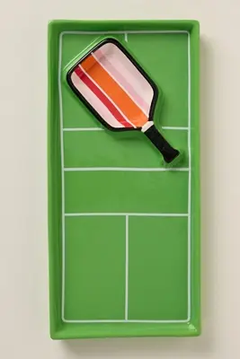 Tennis Court Chip & Dip Serving Platter