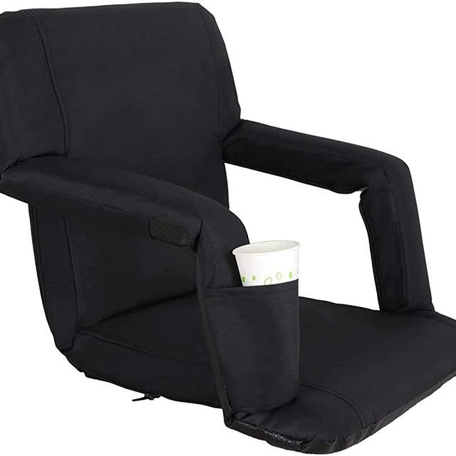 Nova Microdermabrasion Portable Stadium Seat Chair Reclining Seat for Bench Bleachers W/Padded Cushion Shoulder Straps - 6 Reclining Positions - Water Resistant