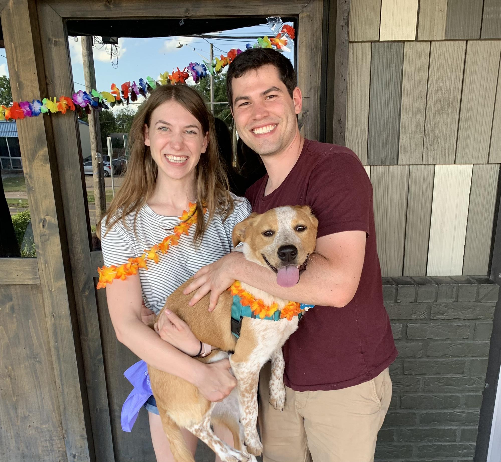 June, 2019. At a dog event in Austin with our goofball