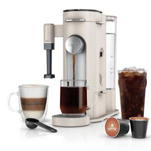Ninja Pod & Grounds | Coffee Maker | XL Single-Serve | K-Cup Pod Compatible | Brews Grounds | Compact Design | Built-In Milk Frother | 68-oz. Reservoir, 6-oz. Cup to 24-oz. Mug Sizes | Stone |PB055AST