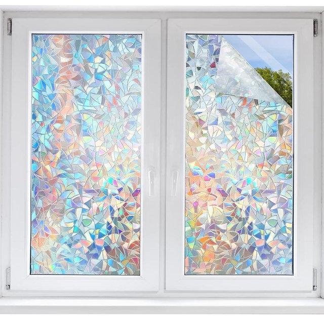 STATINT Stained Glass Window Clings - Rainbow Static Cling Vinyl Stickers, UV Blocking, 23.6 Inch X 13.1 Feet