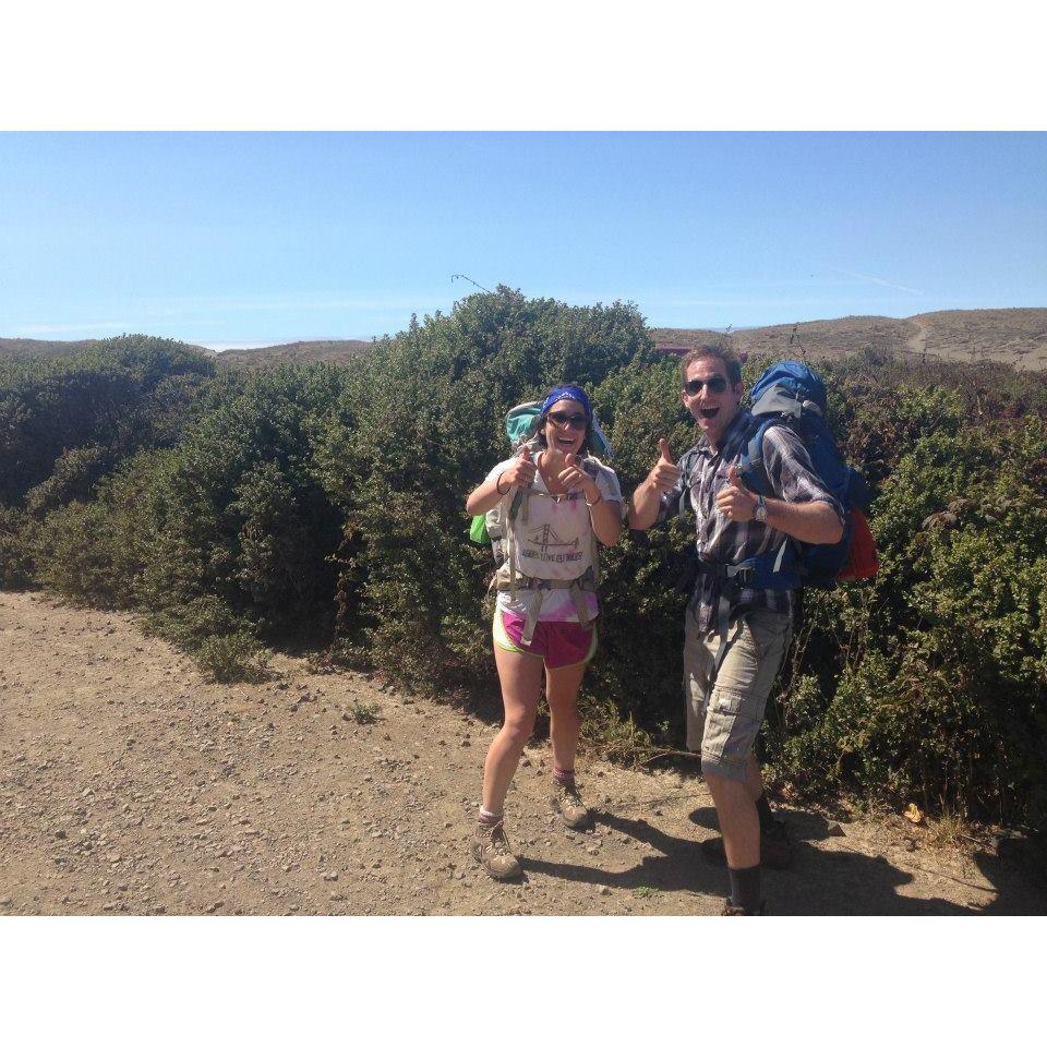 Here's us starting our hike on the Lost Coast trail, another adventure before dating.