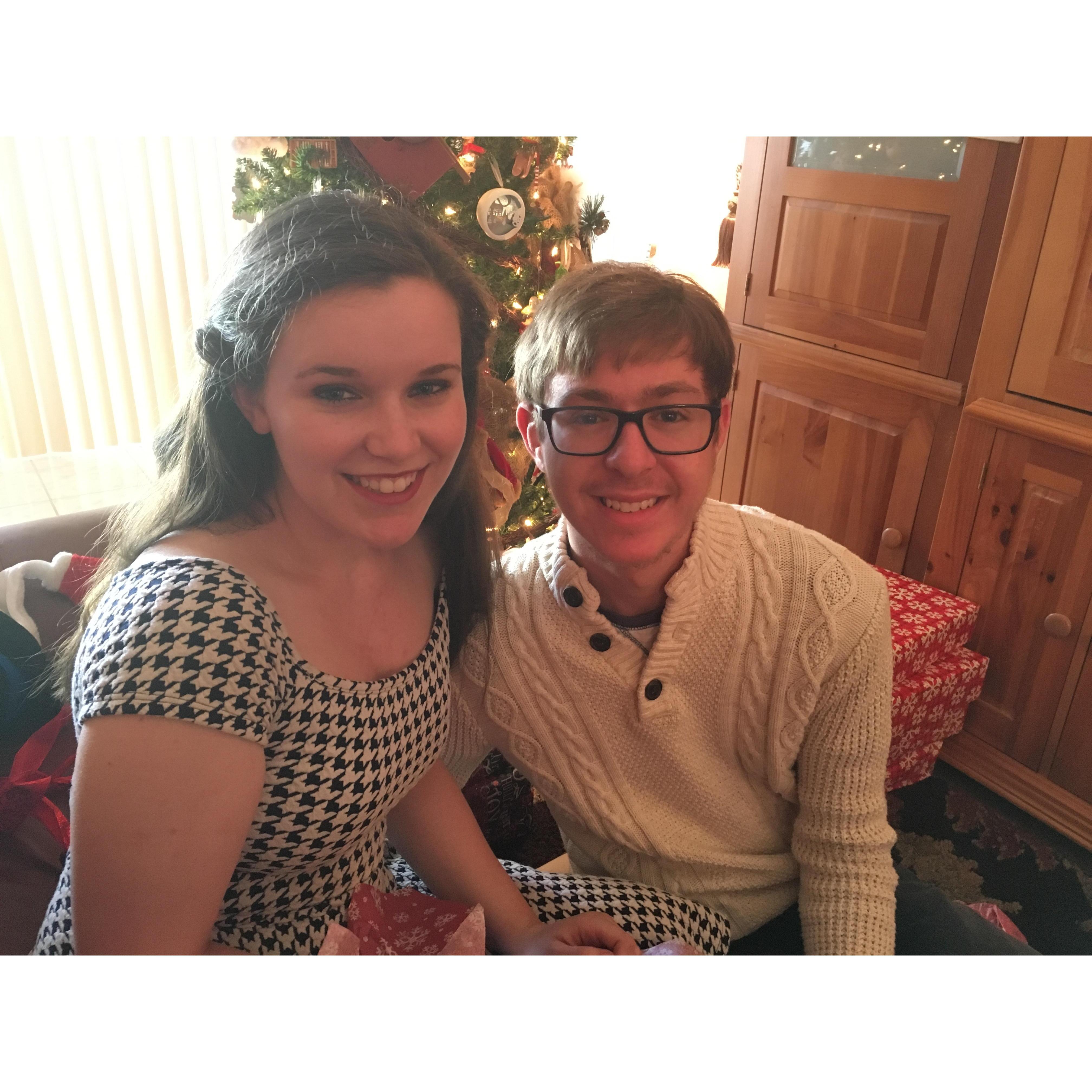 This was a picture of our first Christmas together in 2016! We had only been dating for a month at this point, but we were always inseperable.