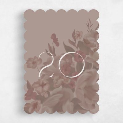 Brown Scalloped Wedding Table Number - Canopy