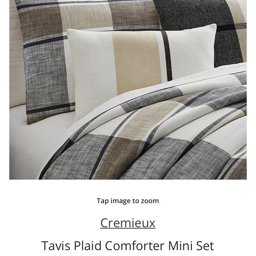 Tavis Plaid Comforter Mini Set Queen/Full- Dillards