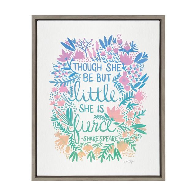 18" x 24" Sylvie Little Fierce Lavender and Mint Framed Canvas Wall Art by Cat Coquillette Gray - Kate and Laurel