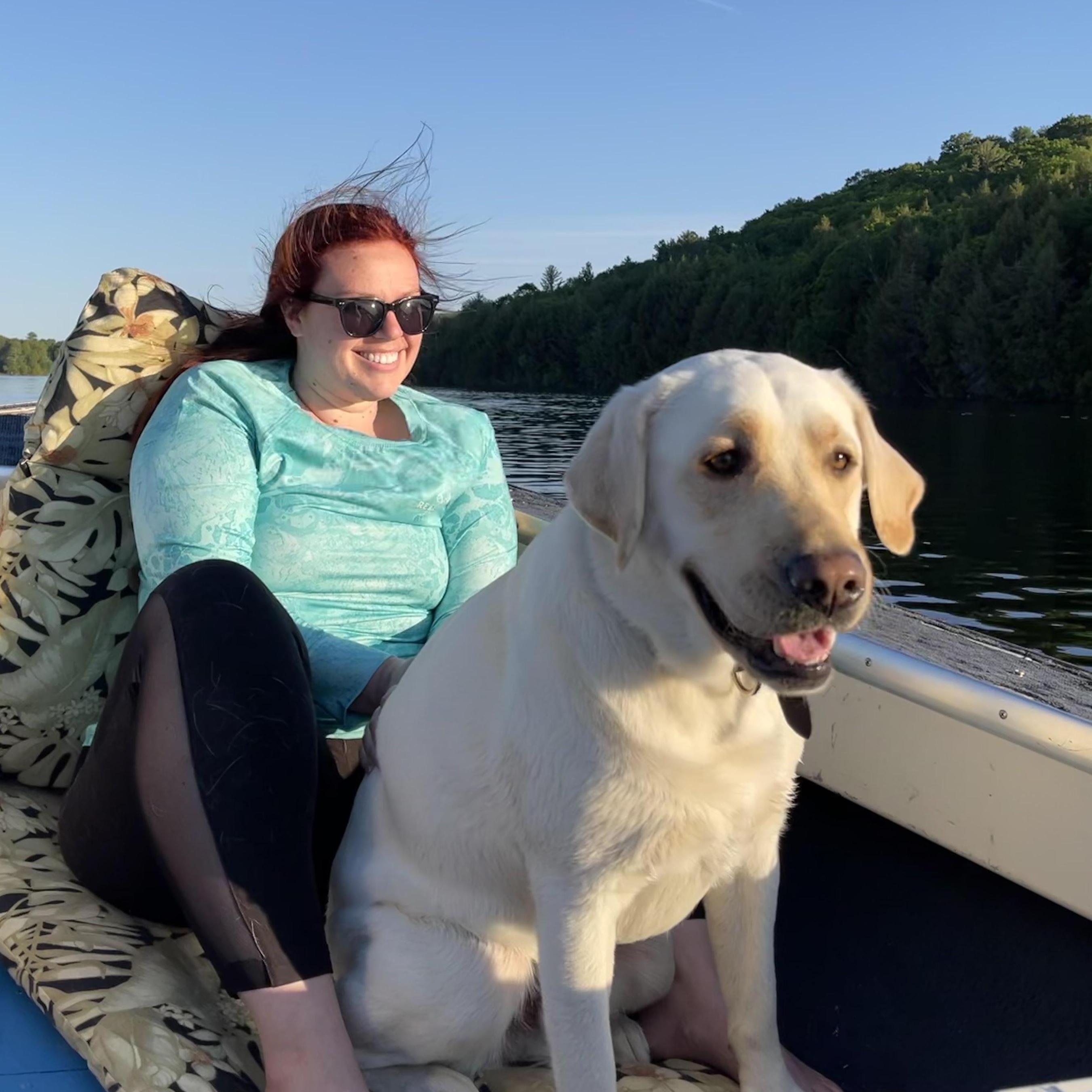 Mumma and Luka enjoying a boat ride!