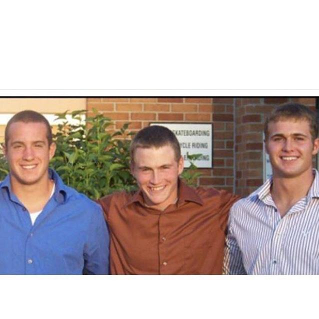 Evan with his best man and groomsman, Jon and Brett many years ago!