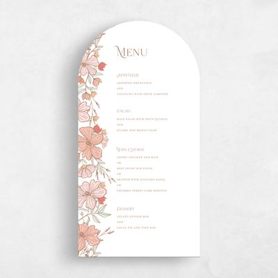 Pink Arch Wedding Menu - Leighton