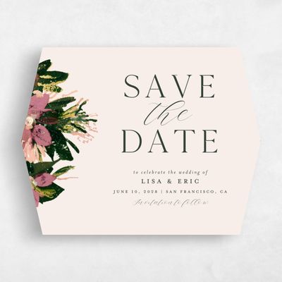 Beige Diamond Wedding Save the Date - Bloomsbury Landscape Foil