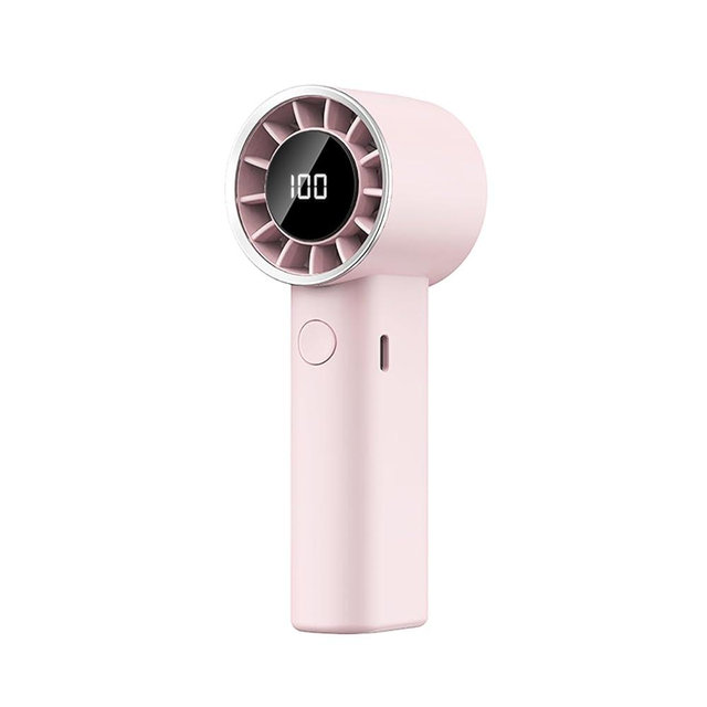 Portable Handheld Turbo Fan,Adjustable Mini Personal Fan, USB-C Rechargeable Battery Operated, Digital Display, Ultra-Quiet & Durable for Travel, Office, Gym, Outdoor (ABS Resin Exterior, Pink 1)