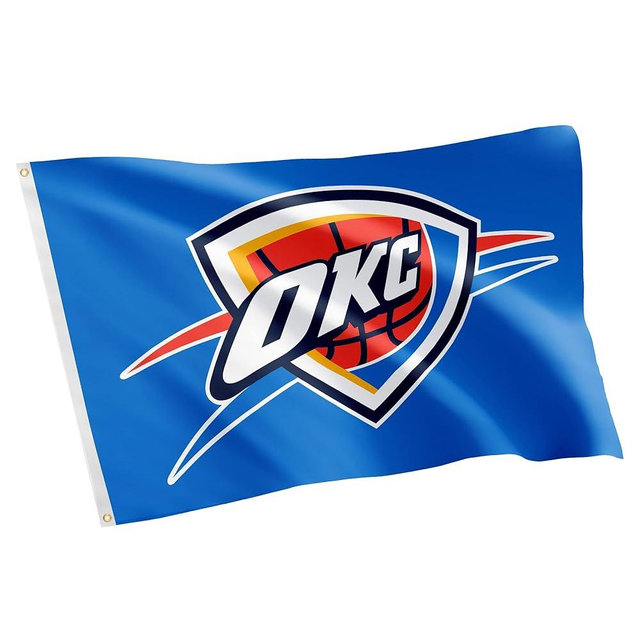 Desert Cactus Oklahoma City Thunder Flag NBA 100% Polyester Indoor Outdoor 3x5 feet National Basketball Association Team Flags OKC (Flag #1)