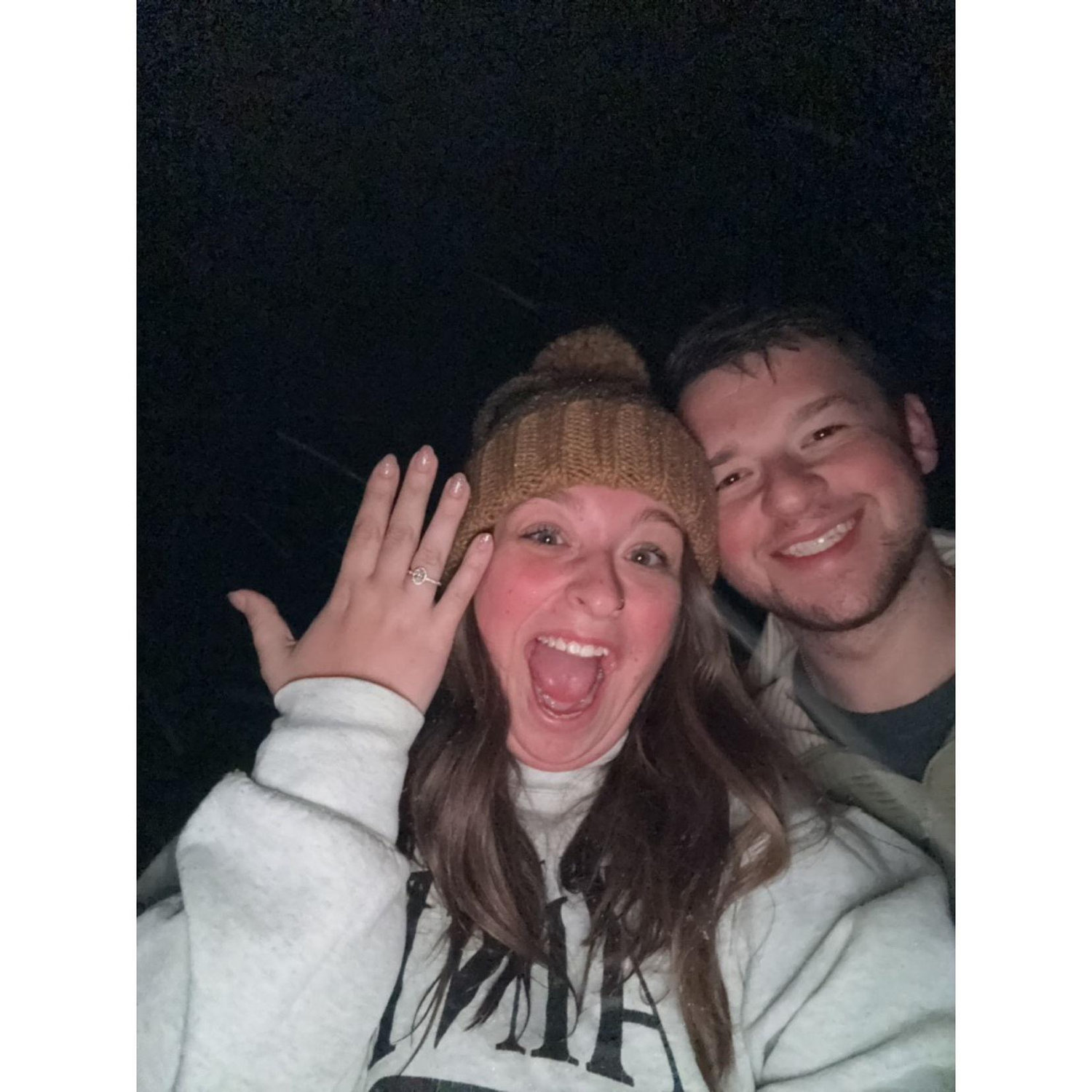 MARIN AND JAKE GOT ENGAGED! It was the most perfect night in the snow storm(03.04.25) Jake proposed outside in the snowfall it was perfect and felt like a Hallmark movie or like a snow globe