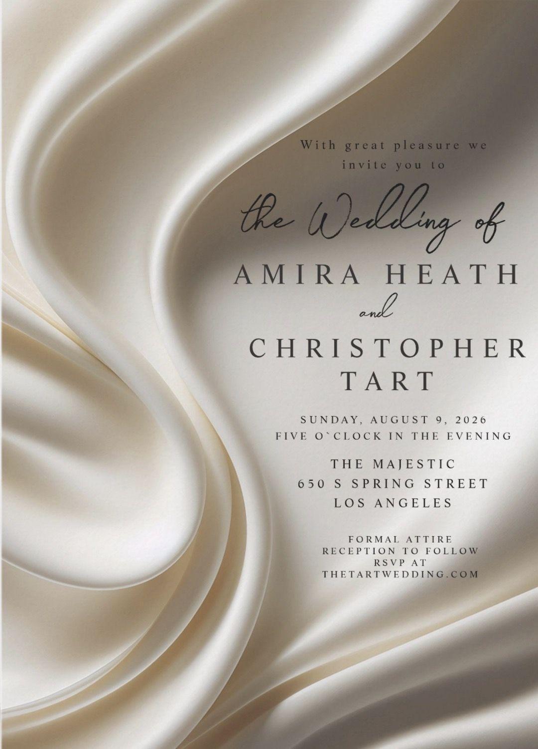 The Wedding Website of Amira Heath and Christopher Tart