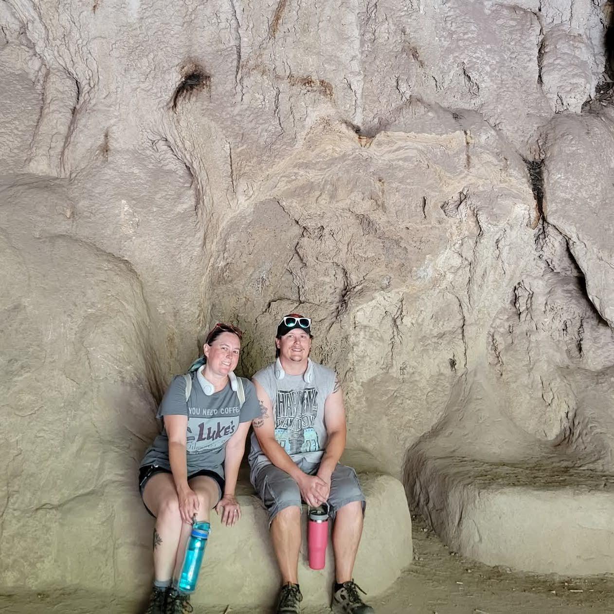 Hiking around Rifle Falls State Park and exploring the Canyons, if you look closely...you can see the ring on my Finger, 2 days after he proposed (July 13th, 2025) & we had Not told anyone yet.