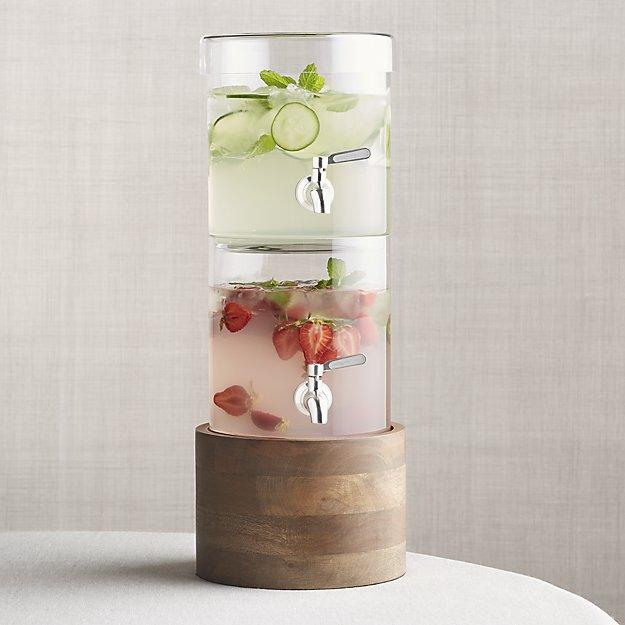 Stacking Drink Dispenser with Brooks Wood Stand