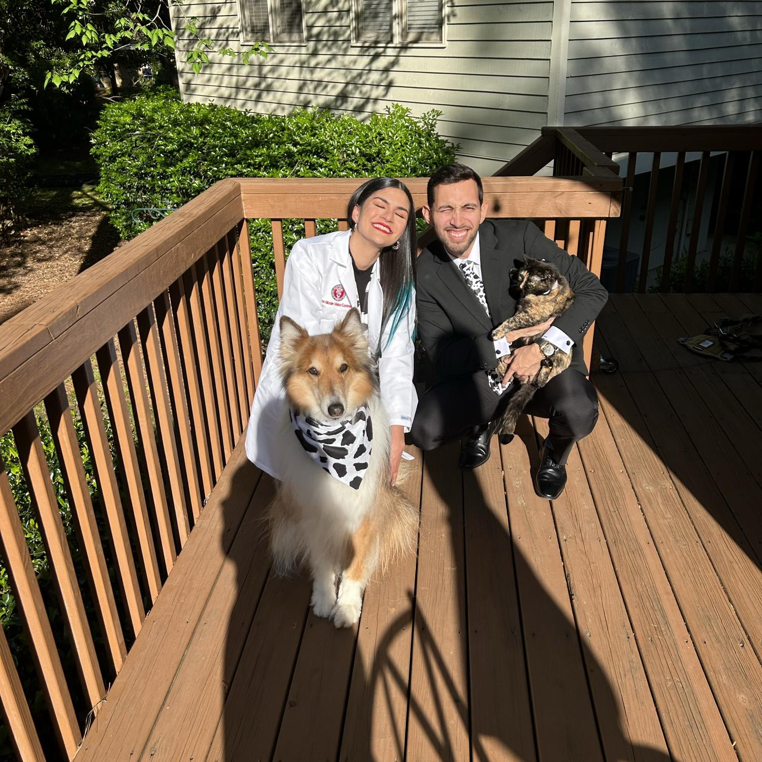 Raisa's white coat day. Georgia was not thrilled to be that close to Jinx.