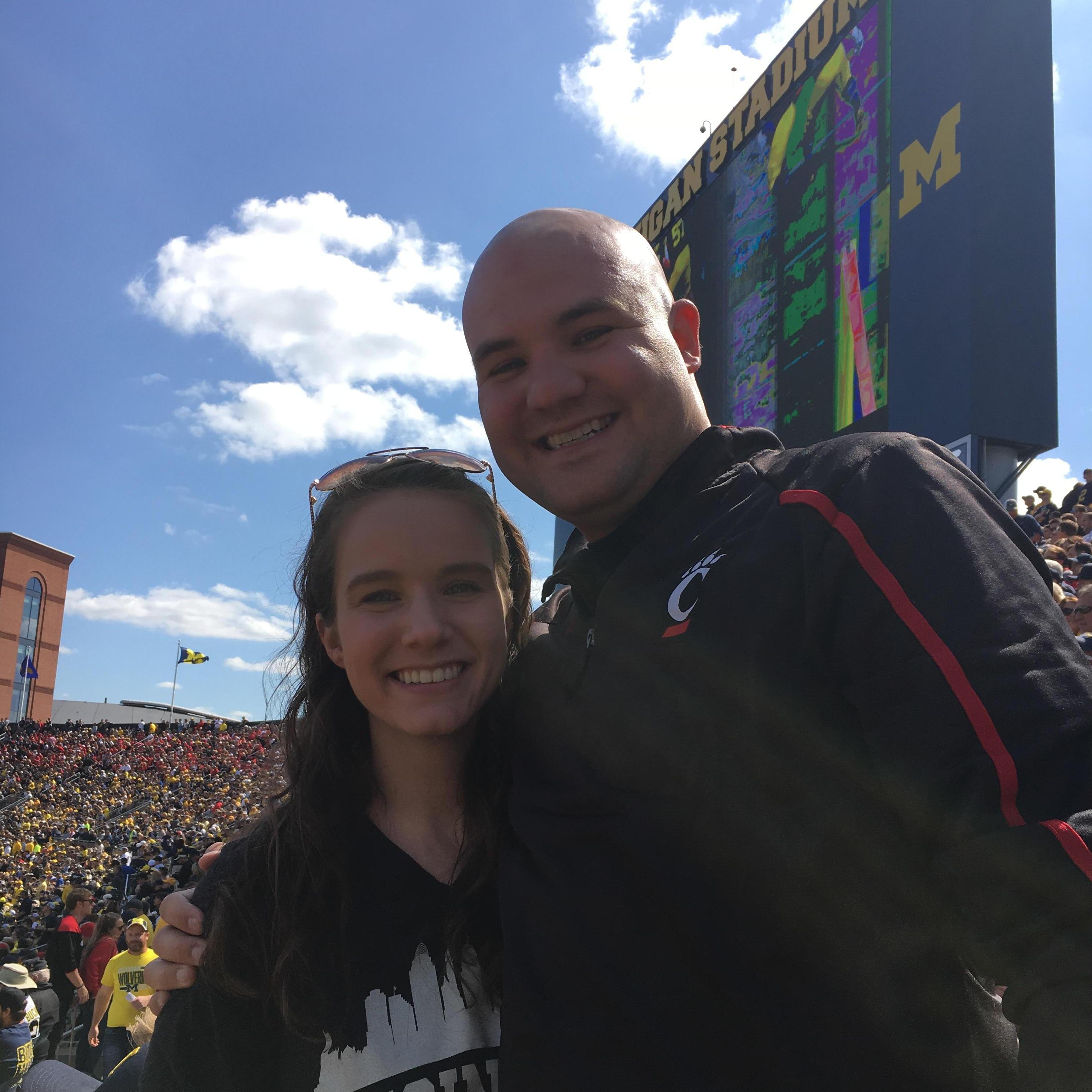 September 2017: University of Cincinnati vs. Michigan Game - We cheered for the Bearcats that week!
