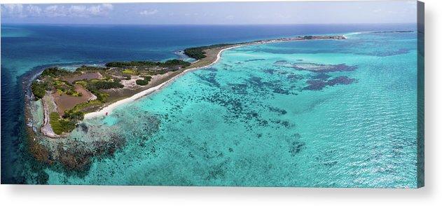Cayo De Agua Aerial View Waterscape Archipelago Los Roques Venezuela Acrylic Print