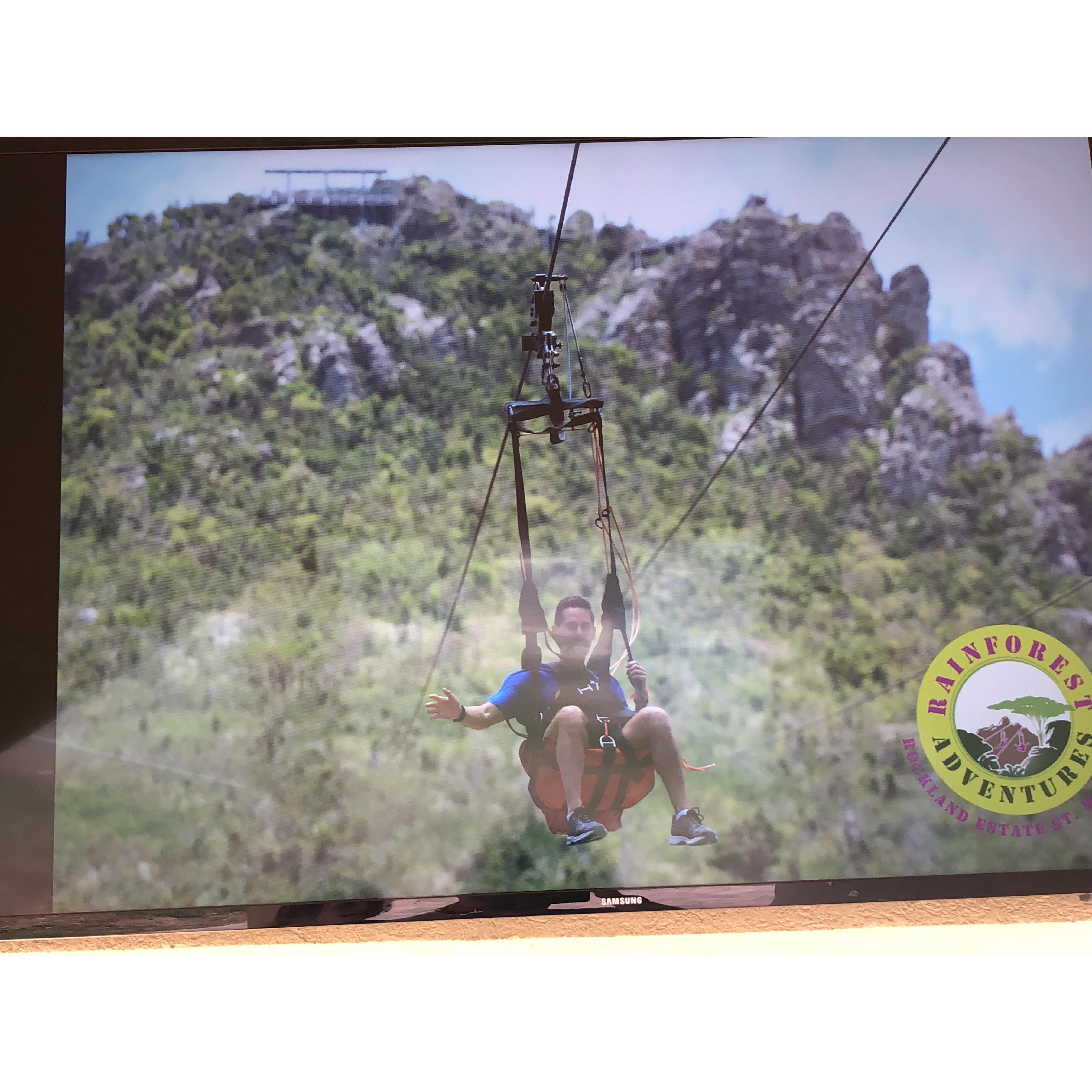 Year 2 - Nathan feeling a little uneasy on the zip line...