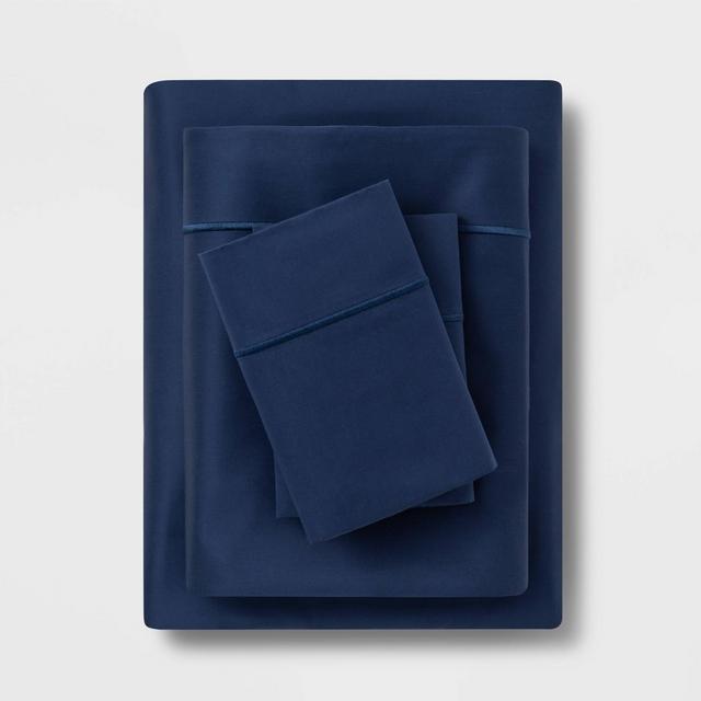 King 6pc 1000 Thread Count Solid Sheet Set Graphite Blue - Threshold Signature™