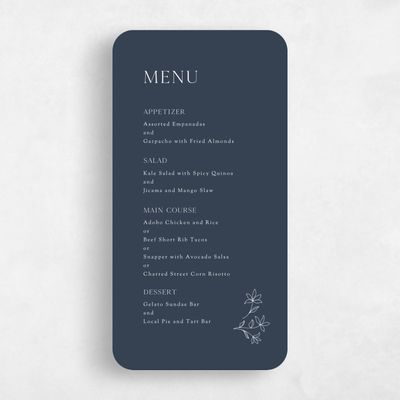 Blue Rounded Wedding Menu - Creston