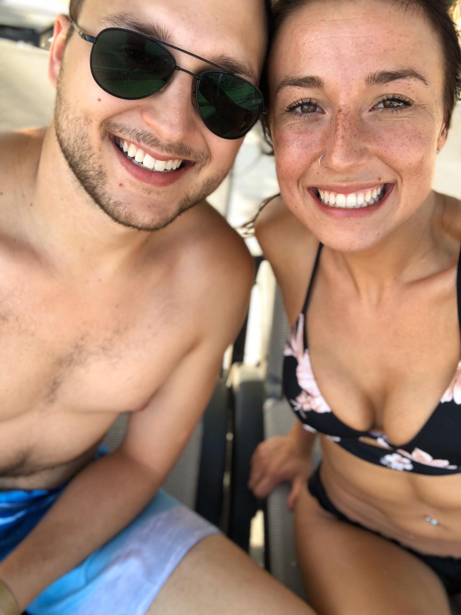 Laying out on beach!