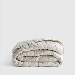 European Linen Box Quilt in Sand - King