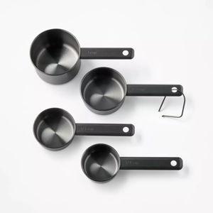4pc Stainless Steel Measuring Cups - Figmint (Black)