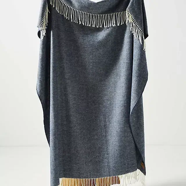 Solid Herringbone Throw Blanket