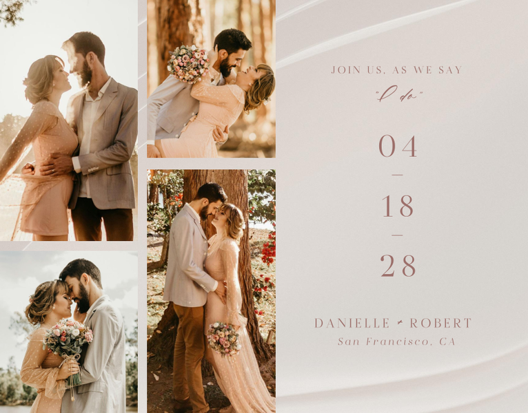 Asher Multiphoto | Linen | Zola Save The Dates