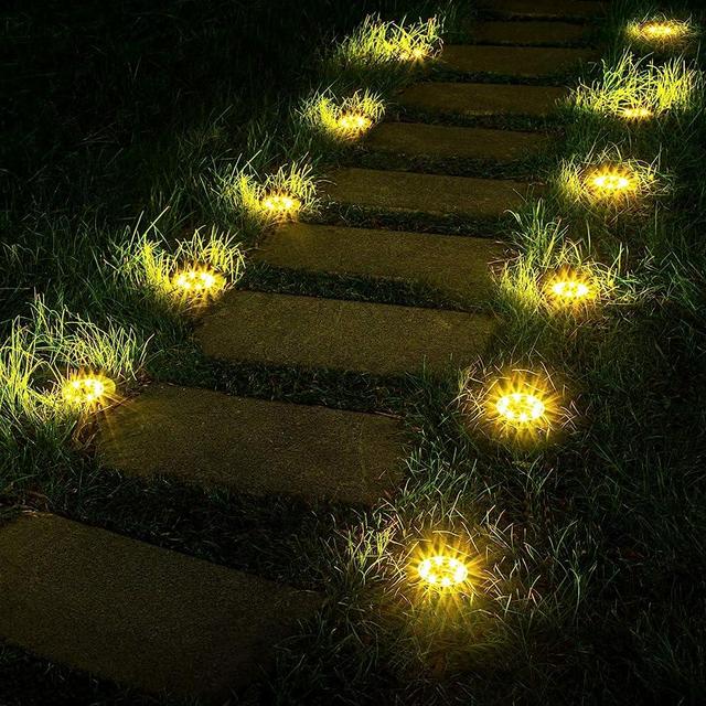 SOLPEX Solar Outdoor Lights 12 Packs, Solar Garden Lights Outdoor Waterproof Bright Pathway Landscape Lighting Decor for Deck, Lawn, Patio, Yard, Driveway, Step and Walkway (12Pack, Warm White)
