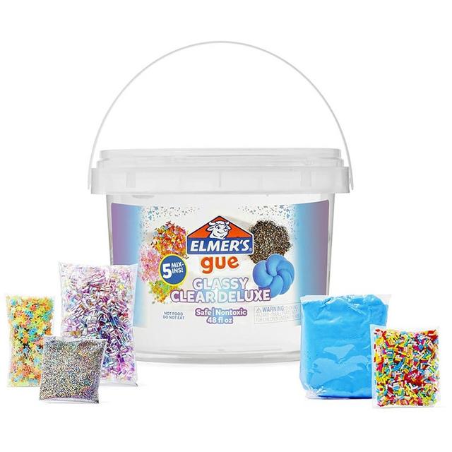 Elmer's Gue Premade Includes 5 Sets of Slime Add-ins, 3 Lb. Bucket, Glassy Clear