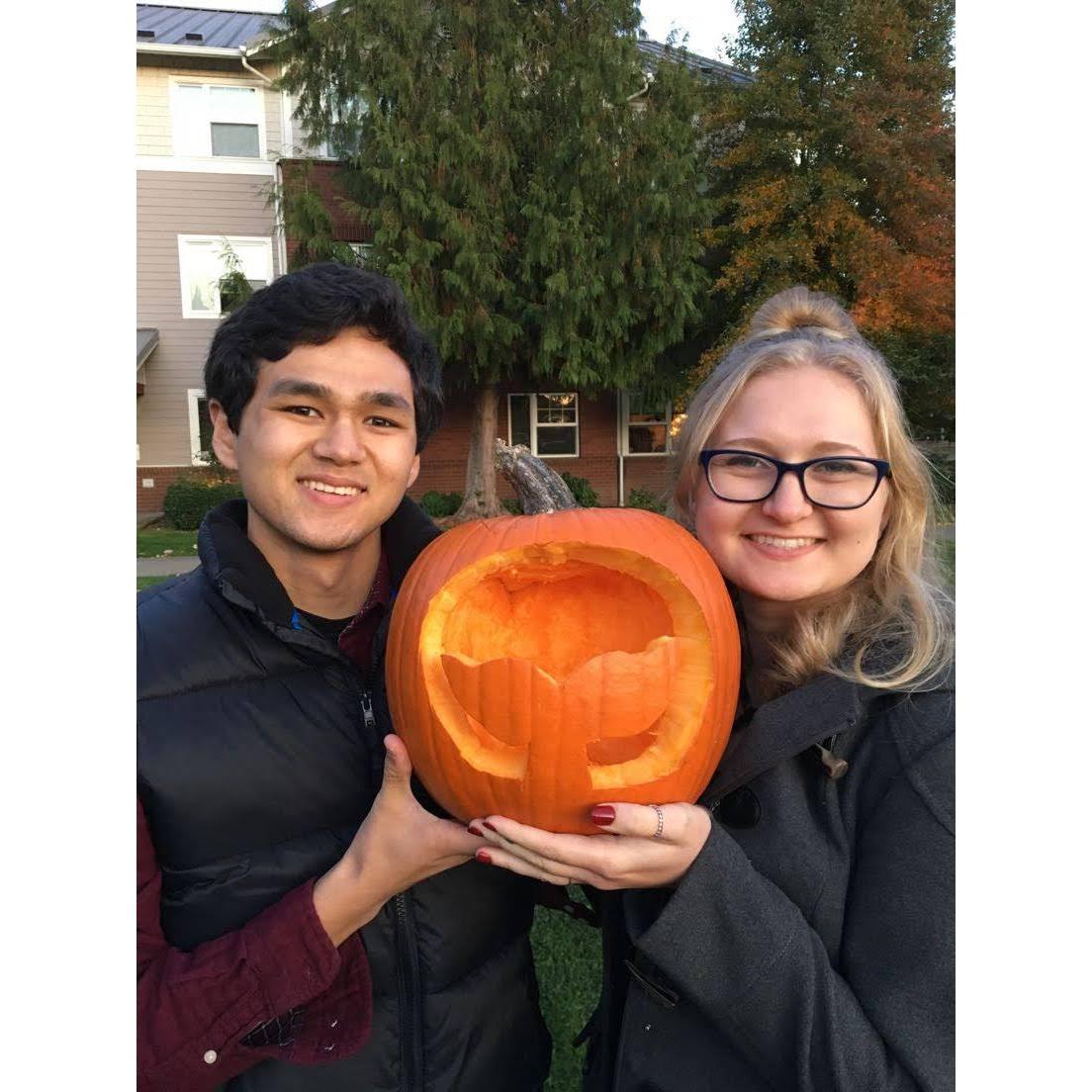 Our first pumpkin together (to share our love of whales) - 2019