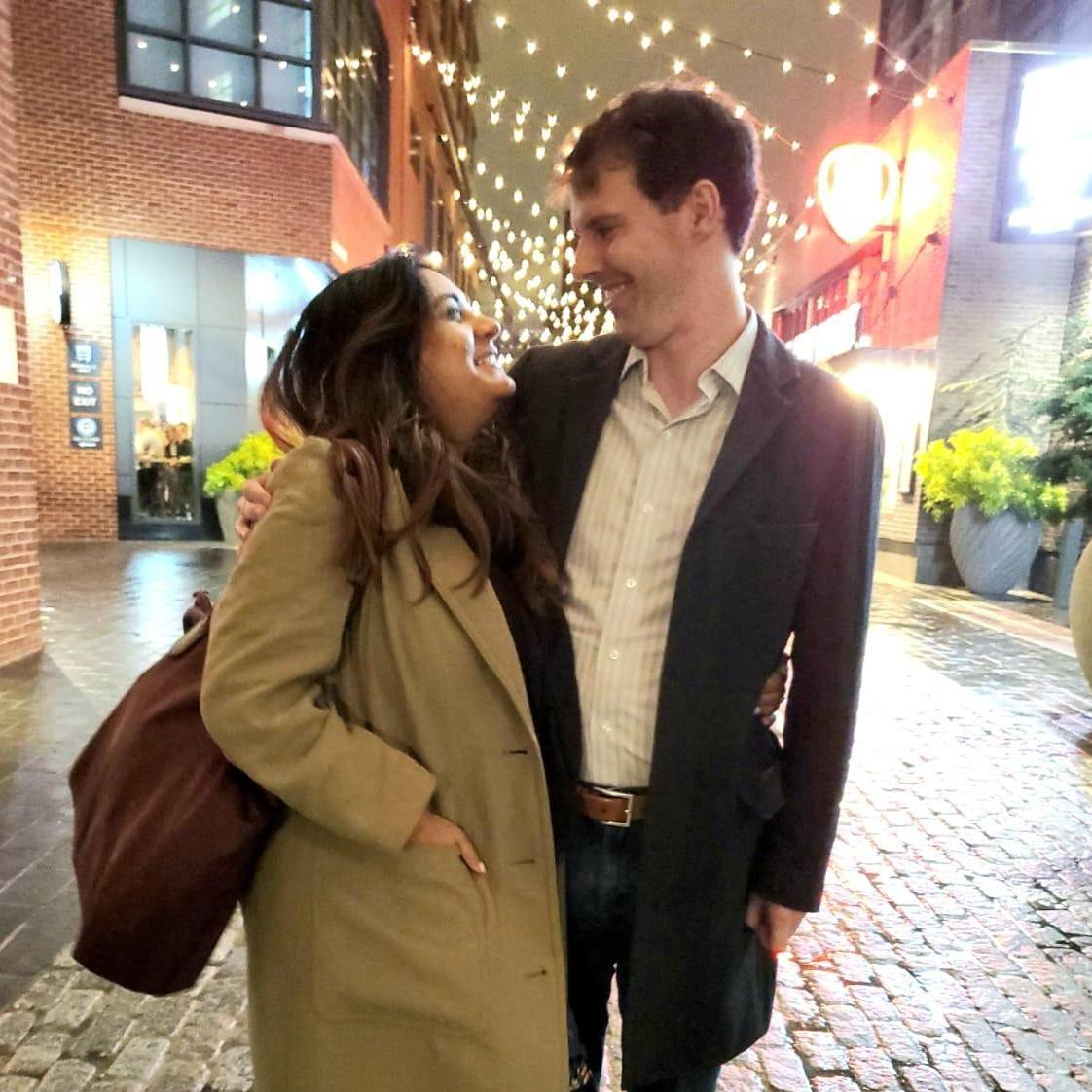 This photo was taken after dinner at the Wharf celebrating the successful end of a busy month at work and school. It was also taken about a week before the surprise proposal.