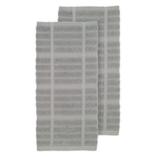 All-Clad Solid Kitchen Towels in Titanium (Set of 2)