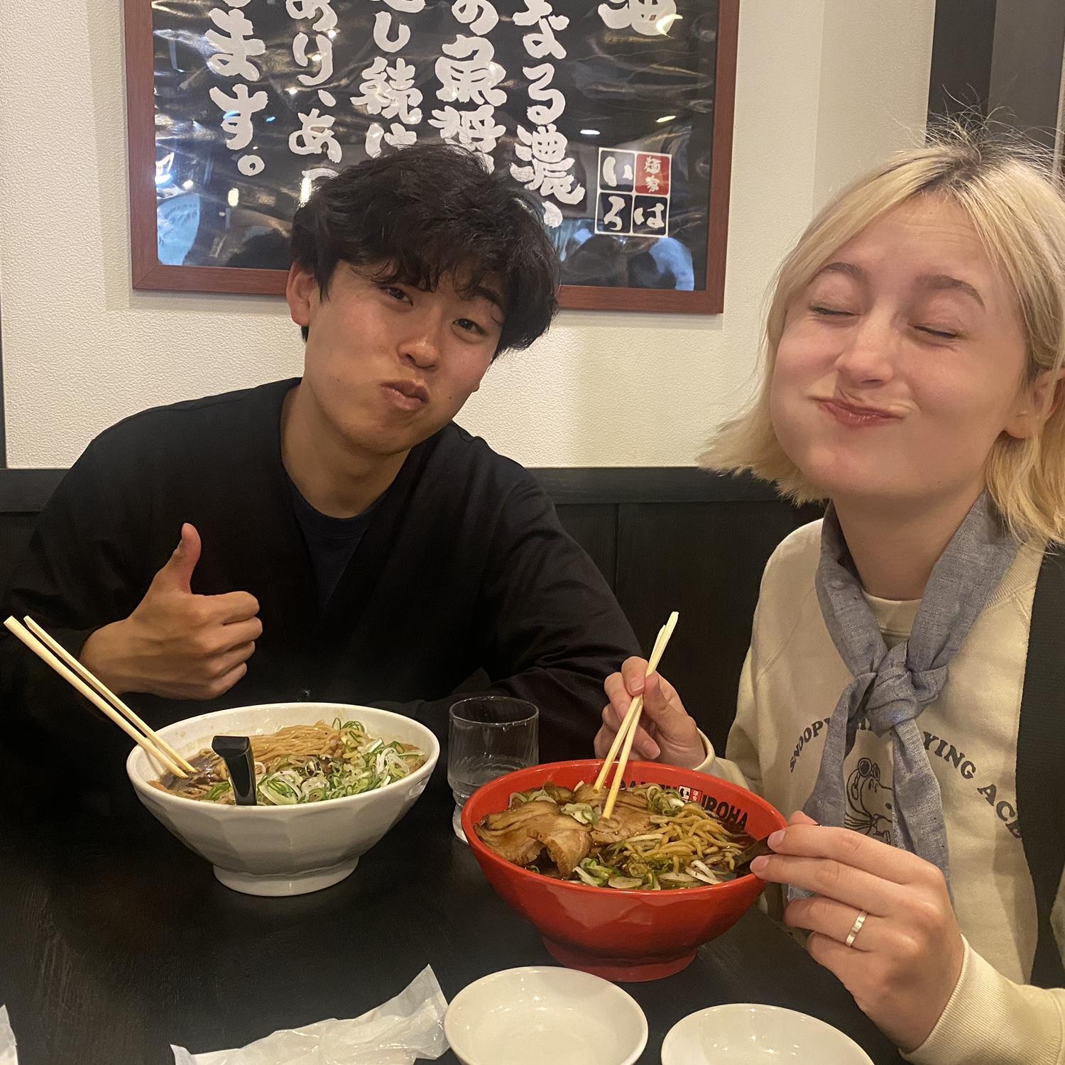 eating lots of ramen in Japan!