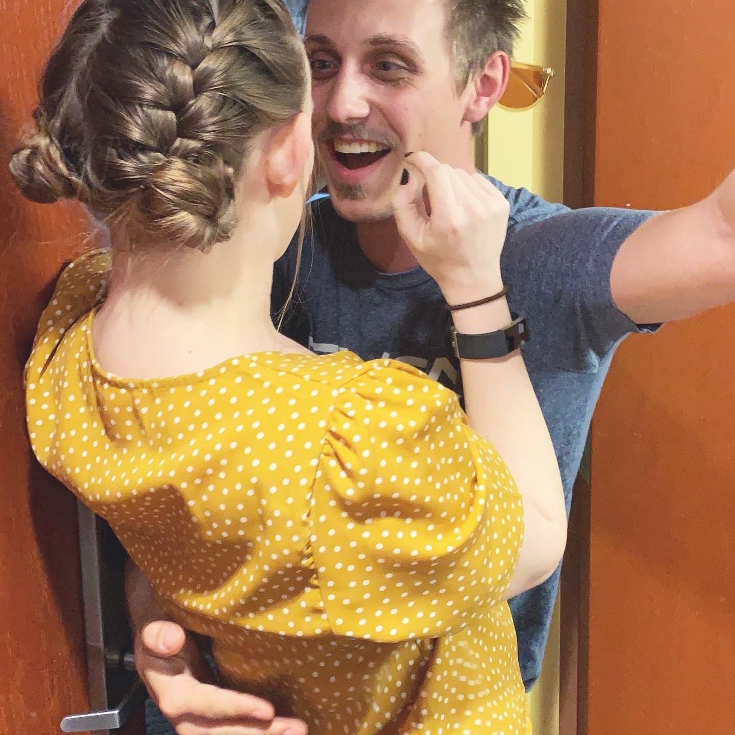 Sierra surprising Tim in Missouri while he was on tour with "Something Rotten!"
