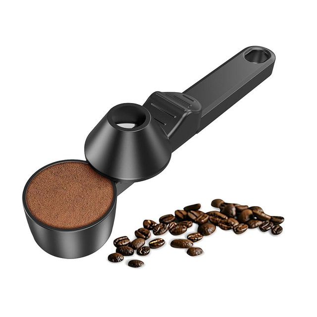 Coffee Scoop & Funnel for Reusable K Cup Refillable Coffee Pods, Coffee Measuring Spoon 2 Tablespoon Capacity, Scoop with Funnel for Ground Coffee, Protein Powder, Tea (1 Pack)