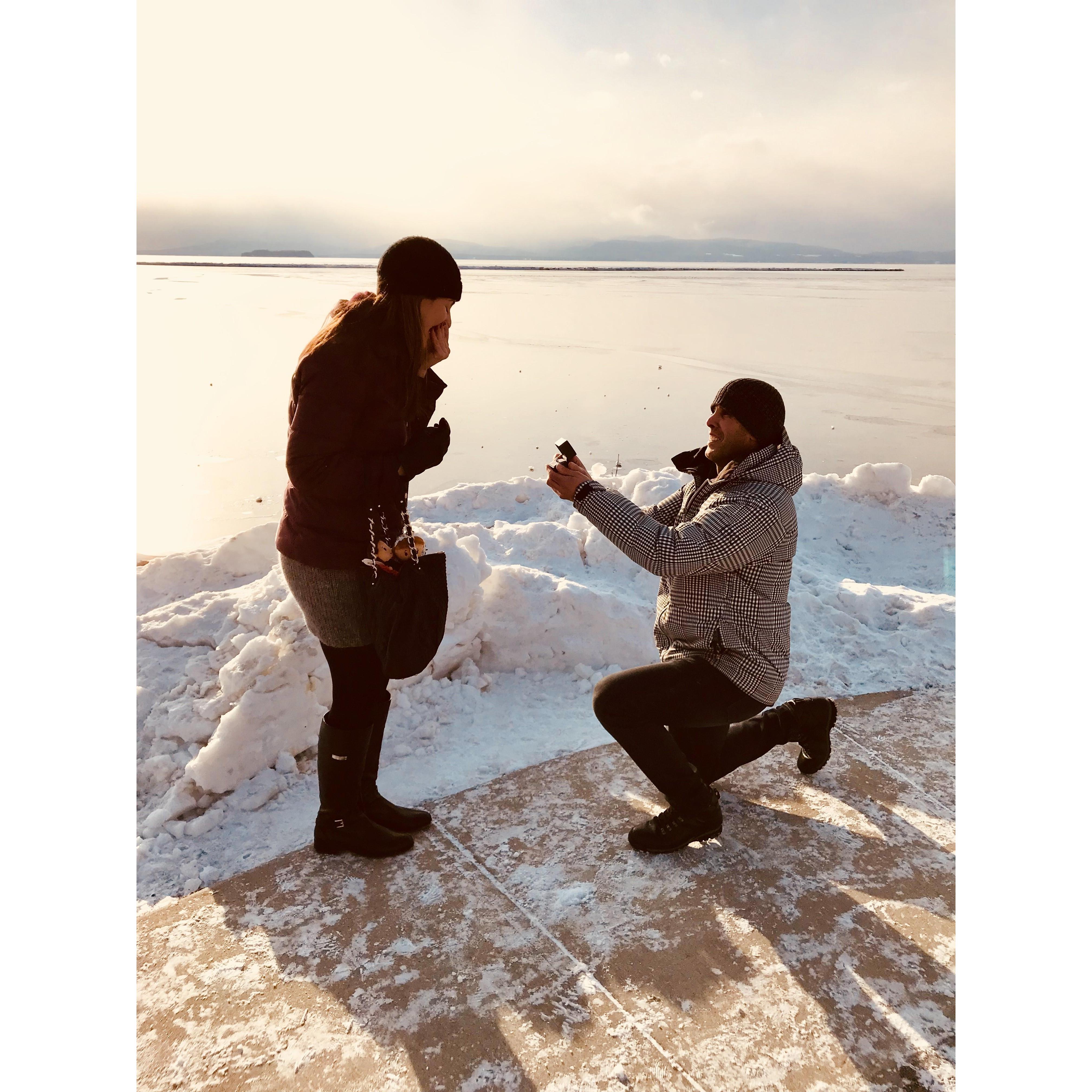 With the Bride & Groom Itty Bittys in my bag, the second surprise was the ring & the proposal!