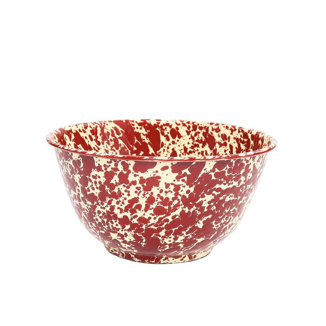 Splatter Large Salad Bowl in Burgundy