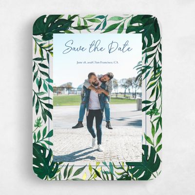 Beige Rounded Wedding Save the Date - Cartago Portrait