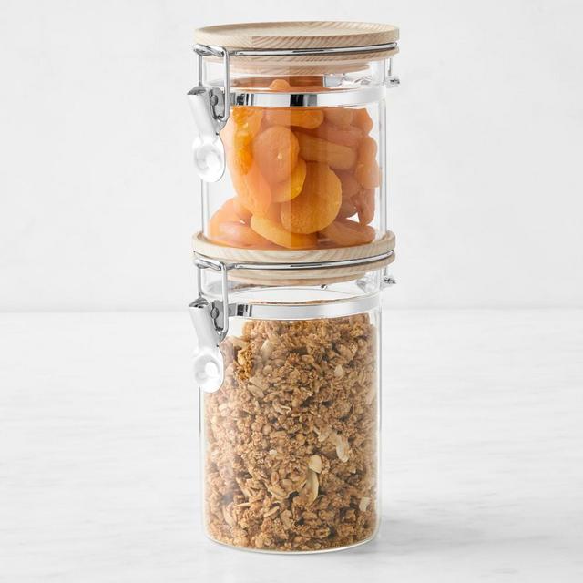 Hold Everything Stacking Canisters With Clamp, Set of 2