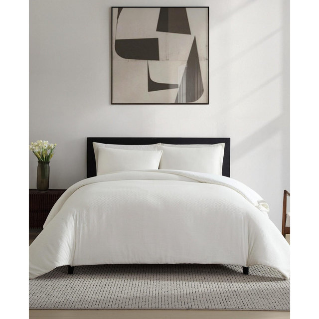 Vera Wang Threaded Basketweave Cotton 3-Pc. Comforter Set, Queen