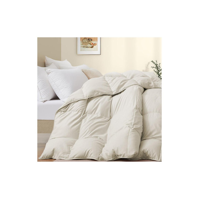 Peace Nest Ultra Soft All Season Down Comforter, Cream, Full/Queen, 88x88"